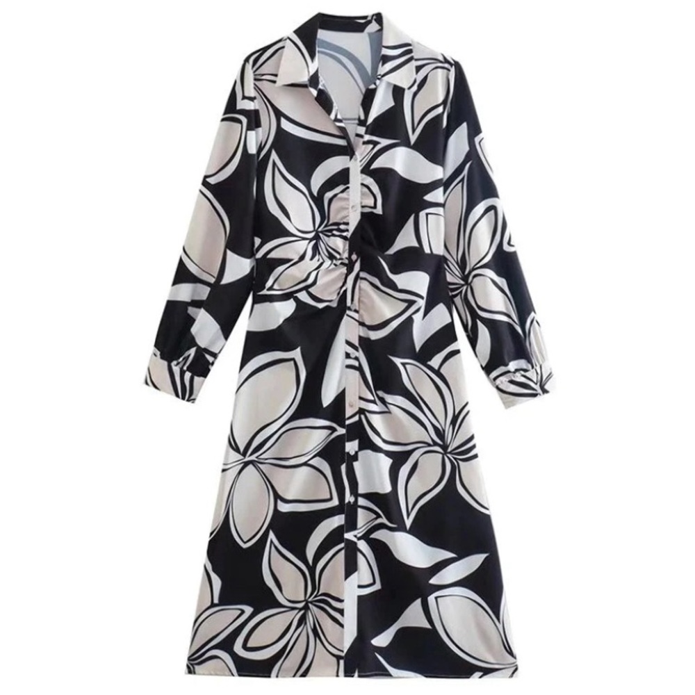 Zara Button down floral dress size XL